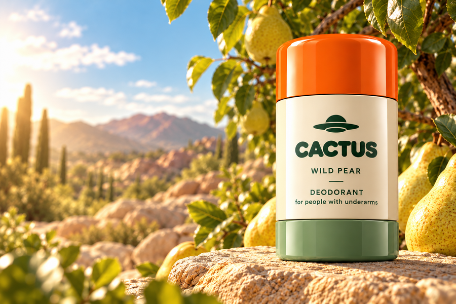 Wild Pear deodorant in a sunny pear grove